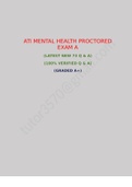 ATI MENTAL HEALTH PROCTORED EXAM A (ALL NEW 73 Questions with Answers