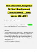 Next Generation Accuplacer Writing | Questions and Correct Answers | Latest Update 2024/2025