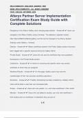 Alteryx Partner Server Implementation Certification Exam Study Guide with Complete Solutions