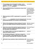 Xcel Solutions IN Life Insurance Final Exam with Verified Answers