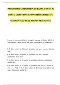 PROCTORED LEADERSHIP ATI EXAM 2 WITH 70 PART 2