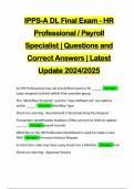 IPPS-A DL Final Exam - HR Professional / Payroll Specialist | Questions and Correct Answers | Latest Update 2024/2025