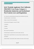 QAC Pesticide Applicator Test California 2024/2025: Core Exam, Category A Residential, Industrial, and Institutional Pest Control, Laws and Regulations