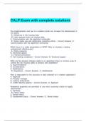 CALP Exam with complete solutions