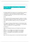 CALP Test Math Equations Questions and Answers