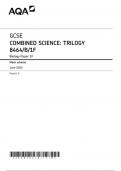 AQA GCSE  COMBINED SCIENCE: TRILOGY  8464/B/1F  Biology Paper 1F  Mark scheme  June 2024