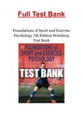 Foundations of Sport and Exercise Psychology 7th Edition Weinberg Test Bank