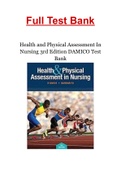 Health and Physical Assessment In Nursing 3rd Edition DAMICO Test Bank