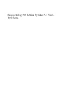 Biopsychology 9th Edition By John P.J. Pinel - Test Bank.