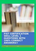 FIST CERTIFICATION SKILL LEVEL 1 QUESTIONS WITH 100% CORRECT ANSWERS!!