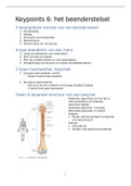 Anatomie keympoints : Hoofdstuk 6 (Het beenderstelsel)