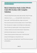 Basic Esthetician Study Guide FINAL Utah 2024 Jordan with Complete Solutions