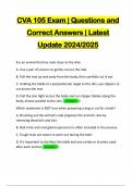 CVA 105 Exam | Questions and Correct Answers | Latest Update 2024/2025