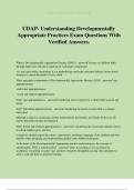 UDAP- Understanding Developmentally Appropriate Practices Exam Questions With Verified Answers.