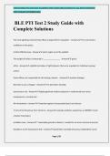 BLE PTI Test 2 Study Guide with Complete Solutions