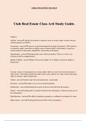 Utah Real Estate Class Arti Study Guide.