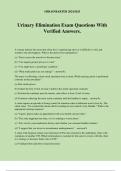 Urinary Elimination Exam Questions With Verified Answers.