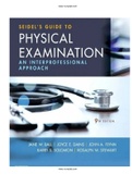 Seidel's Guide to Physical Examination 9th Edition Ball Test Bank