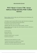 WGU Master's Course C706 - Secure Software Design Question With Verified Answers