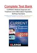 CURRENT Medical Diagnosis and Treatment 2019 58th Edition Papadakis, McPhee Test Bank