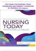 TEST BANK FOR NURSING TODAY TRANSITION AND TRENDS 11TH EDITION BY ZERWEKH All chapters.||NEW EDITION(2024)