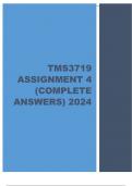 TMS3719 Assignment 4 (COMPLETE ANSWERS) 2024