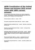 AEPA Constitution of the United States and Arizona 2025 actual exam with 100- correct answers