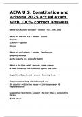 AEPA U.S. Constitution and Arizona 2025 actual exam with 100- correct answers.d