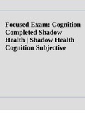 Focused Exam: Cognition Completed Shadow Health