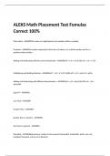 ALEKS Math Placement Test Fomulas Correct 100%