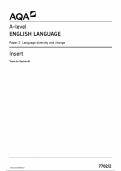 2024 AQA A-LEVEL ENGLISH LANGUAGE PAPER 2 INCLUDING MARK SCHEME