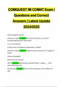 COMQUEST IM COMAT Exam | Questions and Correct Answers | Latest Update 2024/2025