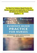 TEST BANK For Evidence-Based Practice for Nurses: Appraisal and Application of Research, 5th Edition by Schmidt, Brown, All Chapters 1 to 19 complete Verified editon ISBN:9781284226324