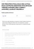 CEN PEDIATRICS FINAL EXAM 2024 ACTUAL EXAM COMPLETE 200 QUESTIONS WITH DETAILED VERIFIED ANSWERS (100% CORRECT ANSWERS) /ALREADY GRADED A+