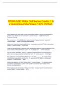 AWWA ABC Water Distribution Grades 1 & 2 Questions And Answers 100% Verified.