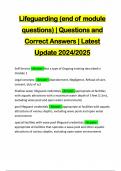 Lifeguarding (end of module questions) | Questions and Correct Answers | Latest Update 2024/2025