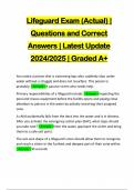 Lifeguard Exam (Actual) | Questions and Correct Answers | Latest Update 2024/2025 | Graded A+