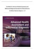 TEST BANK For Advanced Health Assessment and Differential Diagnosis Essentials for Clinical Practice 1st Edition Myrick,All Chapters 1 to 12 complete Verified editon ISBN:9780826162557