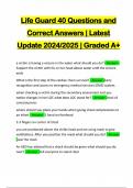 Life Guard 40 Questions and Correct Answers | Latest Update 2024/2025 | Graded A+