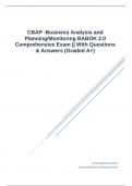 CBAP -Business Analysis and Planning/Monitoring BABOK 2.0 Comprehensive Exam Bank || With Complete Questions & Answers (100% Accurate - Graded A+)