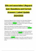 Ellis and associates Lifeguard test | Questions and Correct Answers | Latest Update 2024/2025