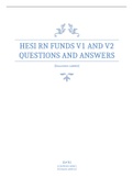 HESI RN FUNDS V1 AND V2 QUESTIONS AND ANSWERS