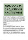 ABFM CKSA 22-23 QUESTIONS AND ANSWERS