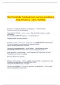 NC Pesticide Application License Questions And Answers 100% Verified.