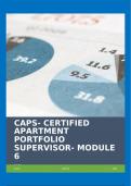 CAPS- CERTIFIED APARTMENT PORTFOLIO SUPERVISOR- MODULE 6 (CONTEMPORARY ISSUES IN MULTI FAMILY HOUSING- MODULE 6) 2024!!