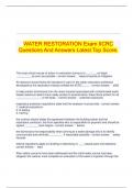  WATER RESTORATION Exam IICRC Questions And Answers Latest Top Score.