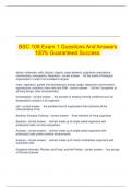 BSC 108 Exam 1 Questions And Answers 100% Guaranteed Success.