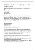 NR 326 Mental Health Exam 1 Study Set Questions With Complete Solutions