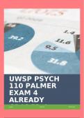 UWSP PSYCH 110 PALMER EXAM 4 ALREADY GRADED A+