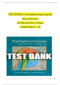 TEST BANK For Psychopharmacology: Drugs, the Brain, and Behavior, 3rd Edition By Meyer Nursing,All Chapters 1 to 20 complete Verified editon ISBN:9781605355559